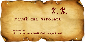 Krivácsi Nikolett névjegykártya