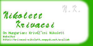 nikolett krivacsi business card